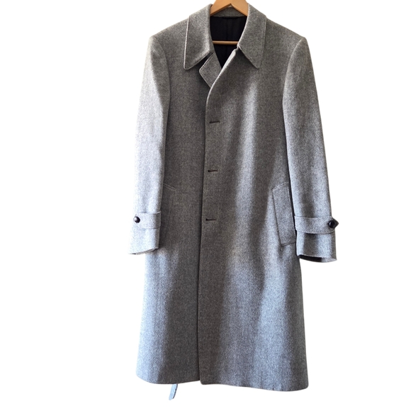 McGregor Women's Coat Gray Size EU 42 US XL Wool Belted Pockets Button Down - Picture 3 of 15